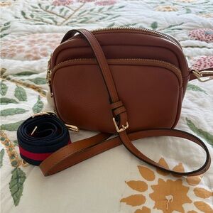 Pom Pom London Leather Crossbody Mayfair Bag